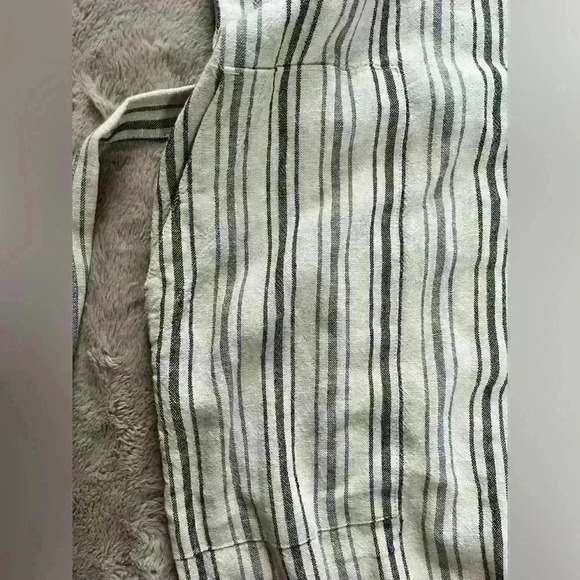 Sonoma Belted Jumpsuit Linen Blend Sz M. Cropped Wide Leg VNeck Sleeveless NWT - Picture 8 of 15